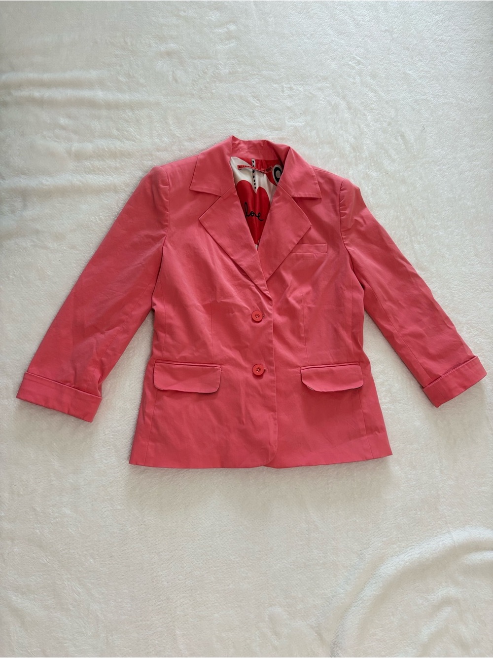 Alice + Olivia Coral-Pink Two-Button Blazer
